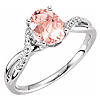 14k White Gold 1.2 ct Oval Morganite Ring with Diamond Accents