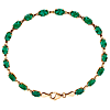 14k Yellow Gold 9 ct tw Created Emerald Line Bracelet 7.25in