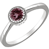 14kt White Gold 1/2 ct Pink Tourmaline Ring with Beaded Edge