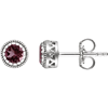 14kt White Gold 1/2 ct Pink Tourmaline Beaded Earrings