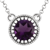 14kt White Gold .65 ct Amethyst 18in Necklace