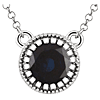 14kt White Gold 2/3 ct Blue Sapphire 18in Necklace