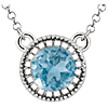 14kt White Gold 3/5 ct Swiss Blue Topaz 18in Necklace