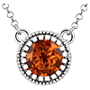 14k White Gold 1/2 ct Citrine Solitaire Necklace