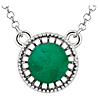 14k White Gold 2/5 ct Emerald Solitaire Necklace
