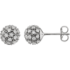 14kt White Gold Diamond Cluster Earrings