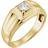 14k Yellow Gold Men's 3/8 ct Diamond Solitaire Ring