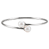Sterling Silver White Freshwater Cultured Pearl Bangle Bracelet