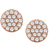 14kt Rose Gold 1/3 ct Diamond Cluster Earrings