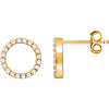 14kt Yellow Gold 1/5 ct Diamond Circle Earrings