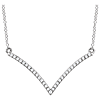 14kt White Gold 1/6 ct Diamond V 18in Necklace