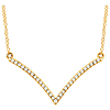 14kt Yellow Gold 1/6 ct Diamond V 18in Necklace