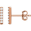 14kt Rose Gold 1/10 ct Diamond Bar Earrings