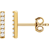 14kt Yellow Gold 1/10 ct Diamond Bar Earrings
