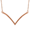 14kt Rose Gold V 18in Necklace