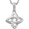 Sterling Silver .06 ct tw Diamond Criss-Cross 18in Necklace