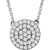 14kt White Gold 1/3 ct Diamond Round Cluster 18in Necklace