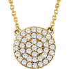 14kt Yellow Gold 1/3 ct Diamond Round Cluster 18in Necklace