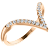 14kt Rose Gold 1/6 ct Diamond V Ring