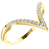 14kt Yellow Gold 1/6 ct Diamond V Ring