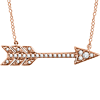 14kt Rose Gold 1/10 ct Diamond Arrow 18in Necklace