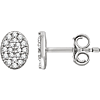 14kt White Gold 1/6 ct Diamond Oval Cluster Earrings