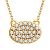14kt Yellow Gold 1/5 ct Diamond Oval Cluster 18in Necklace
