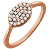 14kt Rose Gold 1/5 ct Diamond Oval Cluster Ring