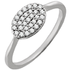 14kt White Gold 1/5 ct Diamond Oval Cluster Ring