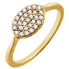 14kt Yellow Gold 1/5 ct Diamond Oval Cluster Ring