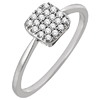 14kt White Gold 1/6 ct Diamond Square Cluster Ring