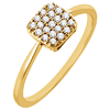 14kt Yellow Gold 1/6 ct Diamond Square Cluster Ring