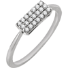 14kt White Gold 1/6 ct Diamond Rectangle Cluster Ring