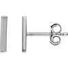 14kt White Gold Bar Earrings