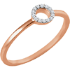 14kt Rose Gold .06 ct Diamond Open Circle Stackable Ring