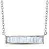 14kt White Gold 1/4 ct Diamond Baguette 18in Necklace