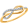 14kt Yellow Gold 1/10 ct Diamond Infinity Knot Ring