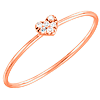 14k Rose Gold .03 ct Diamond Heart Cluster Ring