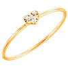 14k Yellow Gold .03 ct Diamond Heart Cluster Ring