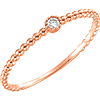 14kt Rose Gold .03 ct Diamond Stackable Bead Texture Ring