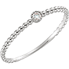 14kt White Gold .03 ct Diamond Stackable Bead Texture Ring