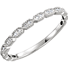 14kt White Gold .08 ct Diamond Stackable Ring with Beaded Texture