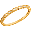 14kt Yellow Gold .08 ct Diamond Stackable Ring with Beaded Texture
