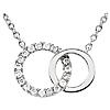 14k White Gold .06 ct tw Diamond Interlocking Circles Necklace