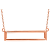 14kt Rose Gold Open Rectangle on 18in Necklace