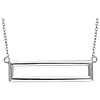 14kt White Gold Open Rectangle on 18in Necklace