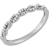 14kt White Gold 1/12 ct Diamond Stackable Rope Ring