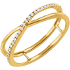 14kt Yellow Gold 1/10 ct Diamond Criss Cross Frame Ring