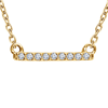 14kt Yellow Gold .07 ct Diamond Bar 18in Necklace
