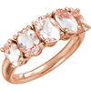 14kt Rose Gold 3.3 ct Five Stone Oval Morganite Ring